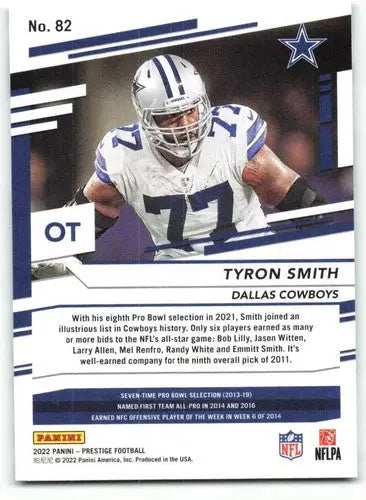 2022 Panini Prestige #82 Tyron Smith NM-MT Cowboys ID:48422 - Football Card Single