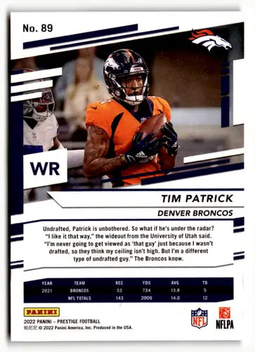 2022 Panini Prestige #89 Tim Patrick EX/NM Broncos ID:48391 - Football Card Single