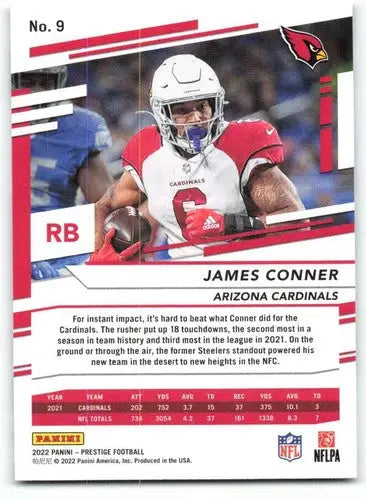 Original gloss Panini Prestige James Conner football card from 2022 product