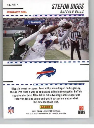 2022 Panini Prestige Highlight Reel #HR-4 Stefon Diggs NM-MT Bills ID:47154 - Football Card Single