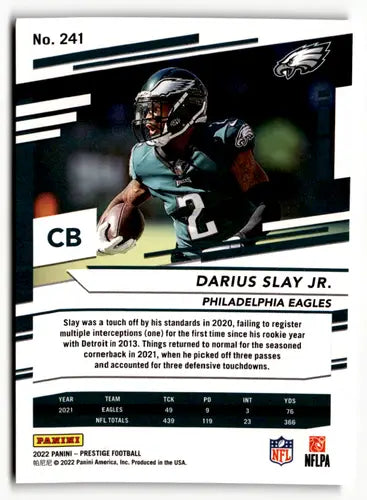 Darius Slay Jr. football card from 2022 Panini Prestige Xtra Points Sunburst series