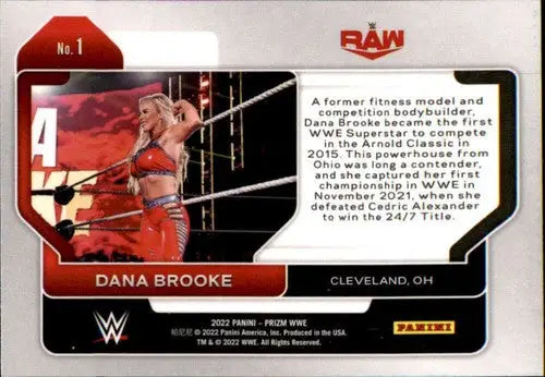 Original gloss Panini Prizm Dana Brooke wrestling card 2022 NM-MT ID 42407