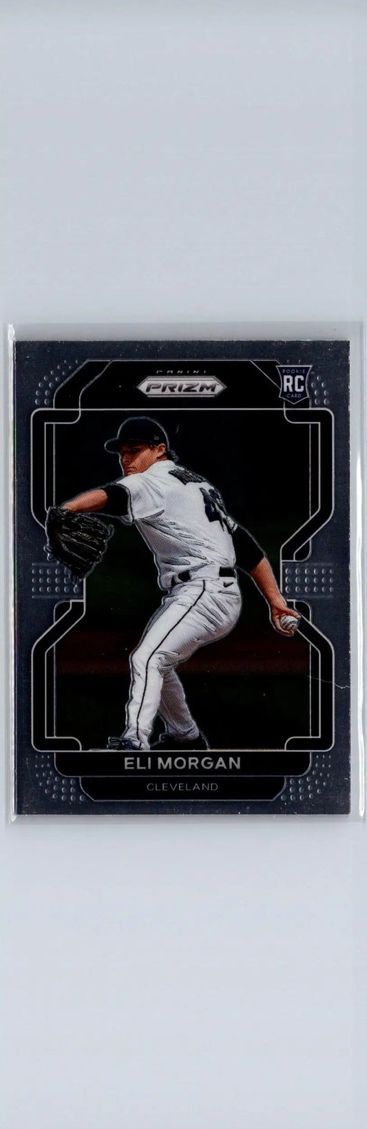 Eli Morgan baseball card from Panini Prizm 2022 series showing collectible card