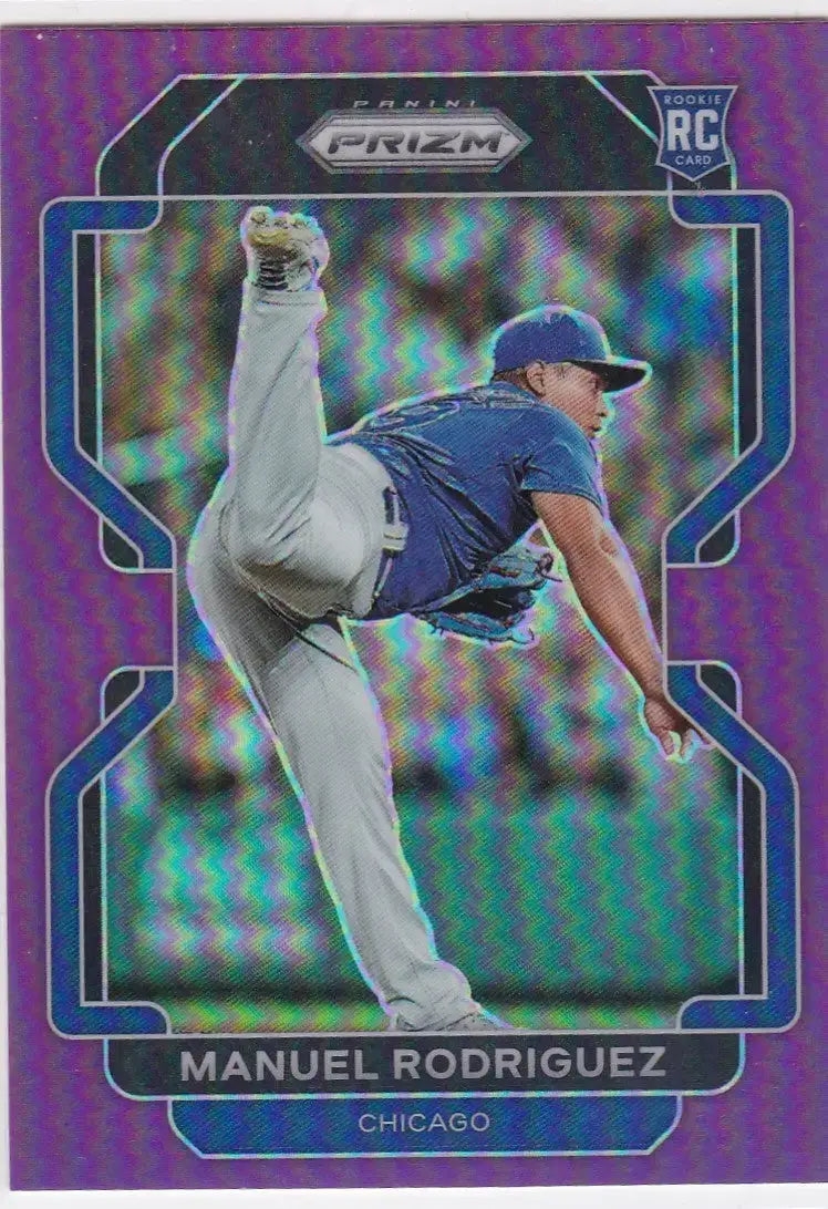 2022 Panini Prizm #153 Manuel Rodriguez Purple RC Chicago Cubs