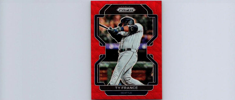 2022 Panini Prizm #233 Ty France Red Wave Prizm card with a striking red design