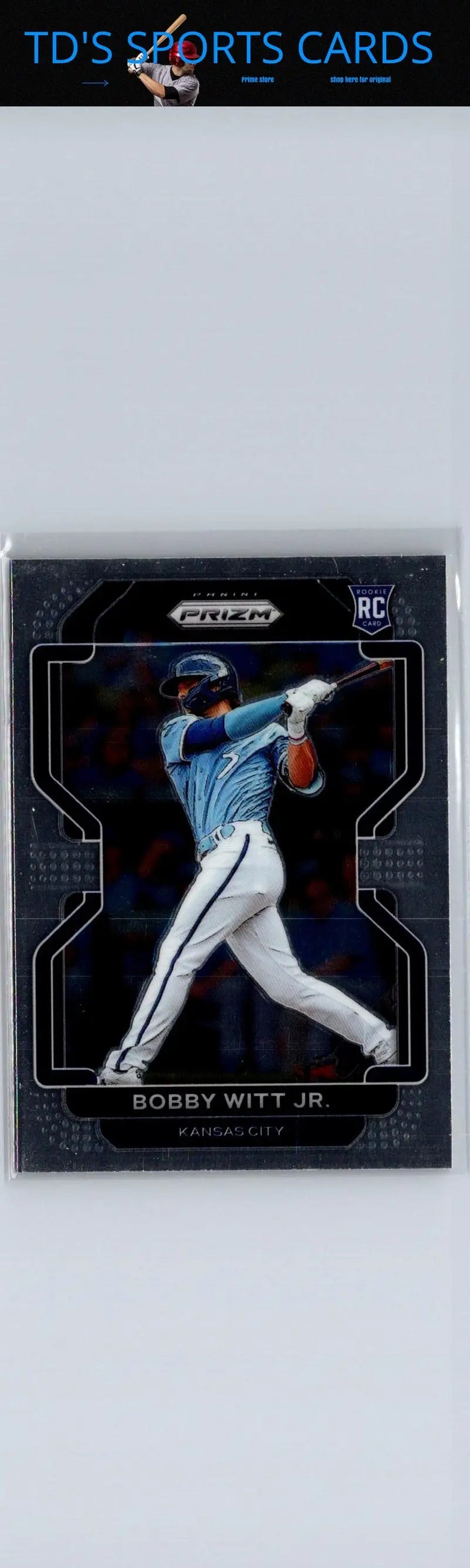 Bobby Witt Jr rookie baseball card from 2022 Panini Prizm series