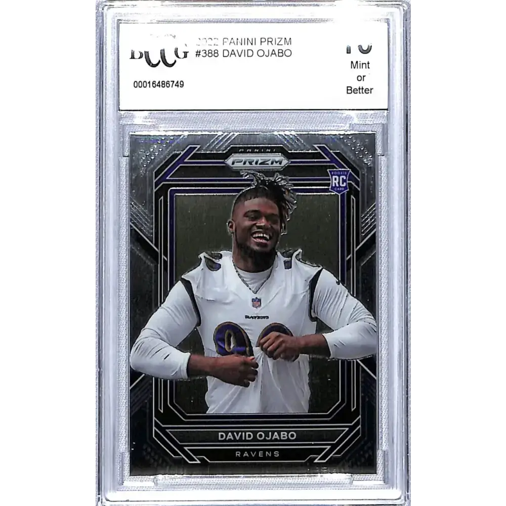 2022 Panini Prizm #388 David Ojabo BCCG 10 Mint or Better RC Rookie Baltimore Ravens Football Card - Football Card
