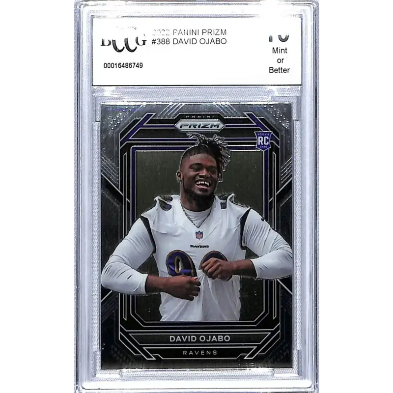 2022 Panini Prizm #388 David Ojabo BCCG 10 Mint or Better RC Rookie Baltimore Ravens Football Card - Football Card
