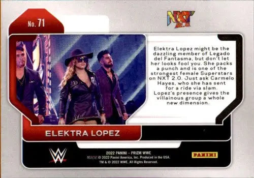 Original gloss Panini Prizm Elektra Lopez trading card 2022 NM-MT ID 42403
