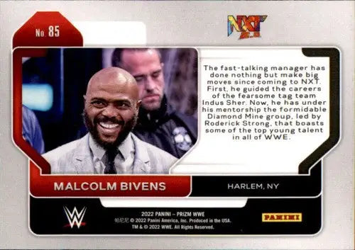 Malcolm Bivens wrestling card from Panini Prizm 2022 with original gloss and NM-MT condition
