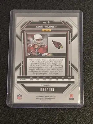 2022 Panini Prizm #9 Kurt Warner Blue Wave #/199 - Football Card Single