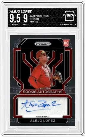 2022 Panini Prizm Alejo Lopez #RA-LO Rookie Auto Baseball Arena Club 9.5 - Baseball Card Single