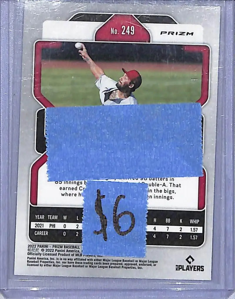 2022 Panini Prizm Blue #249 Hans Crouse NM-MT RC Rookie Philadelphia Phillies - Baseball Card Single