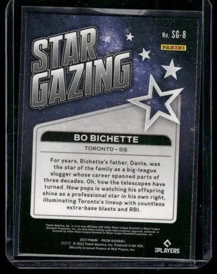2022 Panini Prizm Bo Bichette #SG-8 Star Gazing Baseball - Baseball Card Single