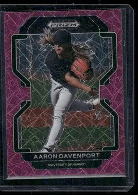 2022 Panini Prizm Draft Picks Aaron Davenport #PDP218 Purple Baseball - Baseball Card Single