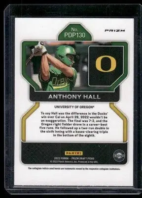 2022 Panini Prizm Draft Picks Anthony Hall #PDP130 Pink Velocity Baseball - Baseball Card Single