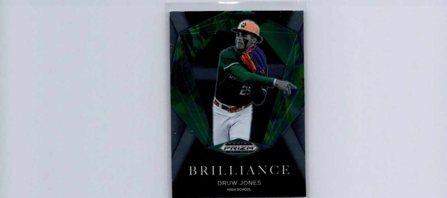 Drew Jones baseball card from 2022 Panini Prizm Draft Picks #BR-DJ Druw Jones Brilliance