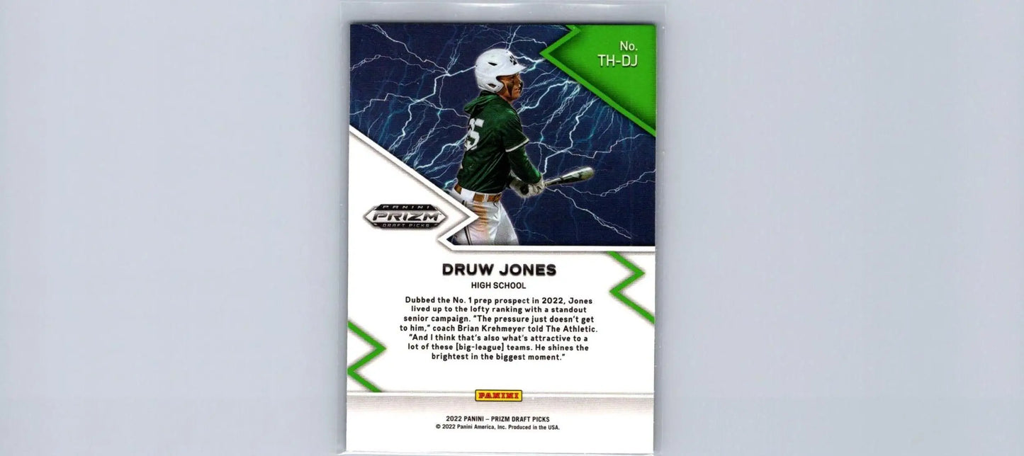 Druw Jones 2022 Panini Prizm Draft Picks Thunderstruck trading card image