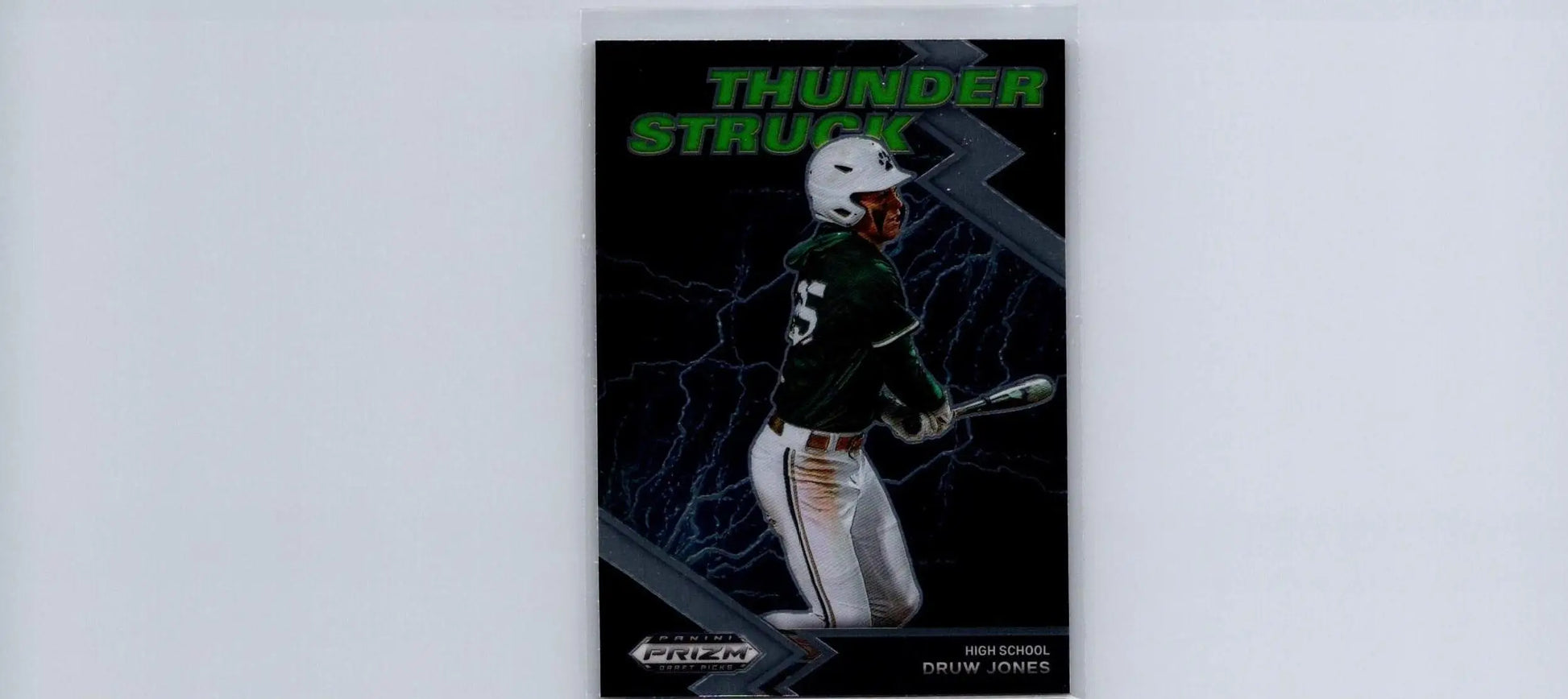 Druw Jones 2022 Panini Prizm Draft Picks Thunderstruck trading card display