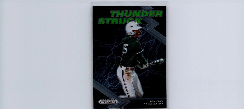 Druw Jones 2022 Panini Prizm Draft Picks Thunderstruck trading card display