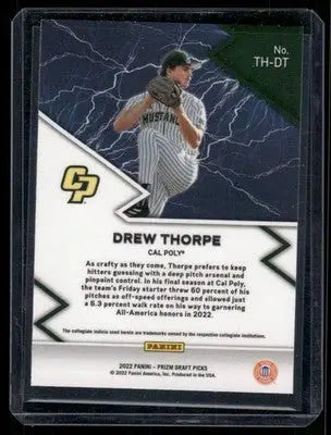 2022 Panini Prizm Draft Picks Thunderstruck Drew Thorpe #TH-DT Baseball - Baseball Card Single