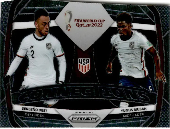 2022 Panini Prizm FIFA World Cup #14 Sergino Dest / Yunus Musah Connections - Soccer Card Single