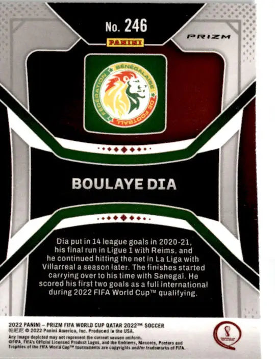 2022 Panini Prizm FIFA World Cup #246 Boulaye Dia Green Wave - Soccer Card Single