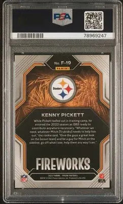 2022 Panini Prizm Fireworks #F19 Kenny Pickett Fireworks PSA 9