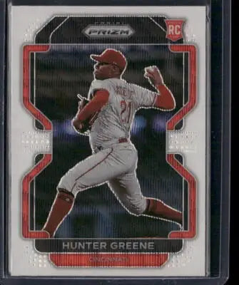 2022 Panini Prizm Hunter Greene #88 White Wave RC Baseball - Baseball Card Single