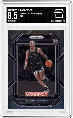 2022 Panini Prizm Jeremy Sochan #80 Monopoly Basketball Arena Club 8.5 - Basketball Card Single