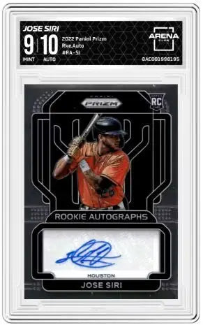 2022 Panini Prizm Jose Siri #RA-SI Rookie Auto RC Baseball Arena Club 9 - Baseball Card Single