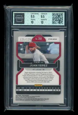 2022 Panini Prizm Lime Green Juan Yepez #269 125/125 Baseball Arena Club 10