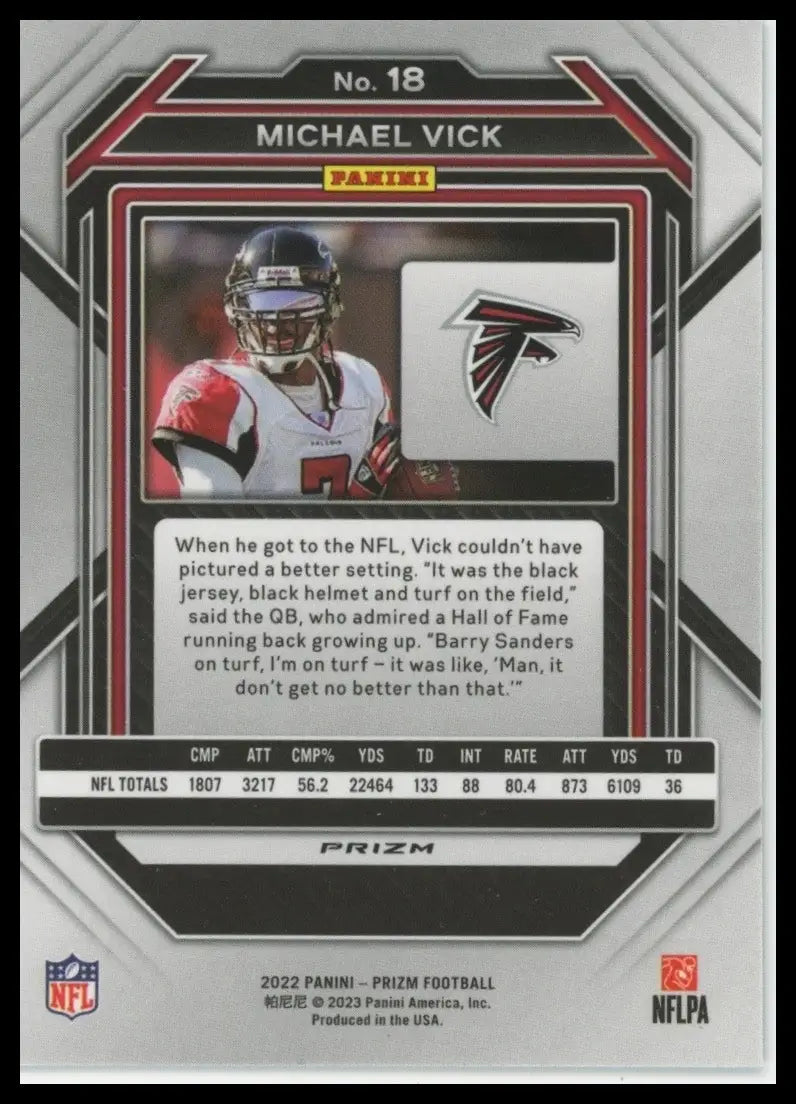 2022 Panini Prizm - Michael Vick #18 Green Prizm - Football Card Single