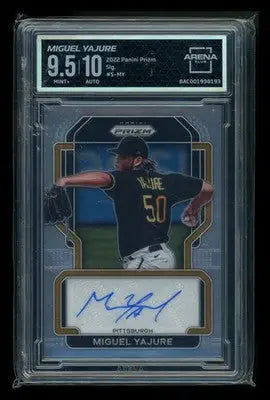 2022 Panini Prizm Miguel Yajure #S-MY Autograph Baseball Arena Club 9.5 - Baseball Card Single