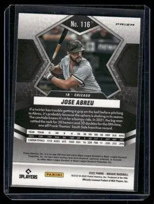 2022 Panini Prizm Mosaic Jose Abreu #116 Pink Baseball - Baseball Card Single