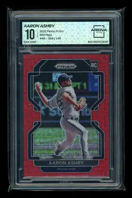 2022 Panini Prizm Red Mojo Aaron Ashby #49 069/149 RC Baseball Arena Club 10