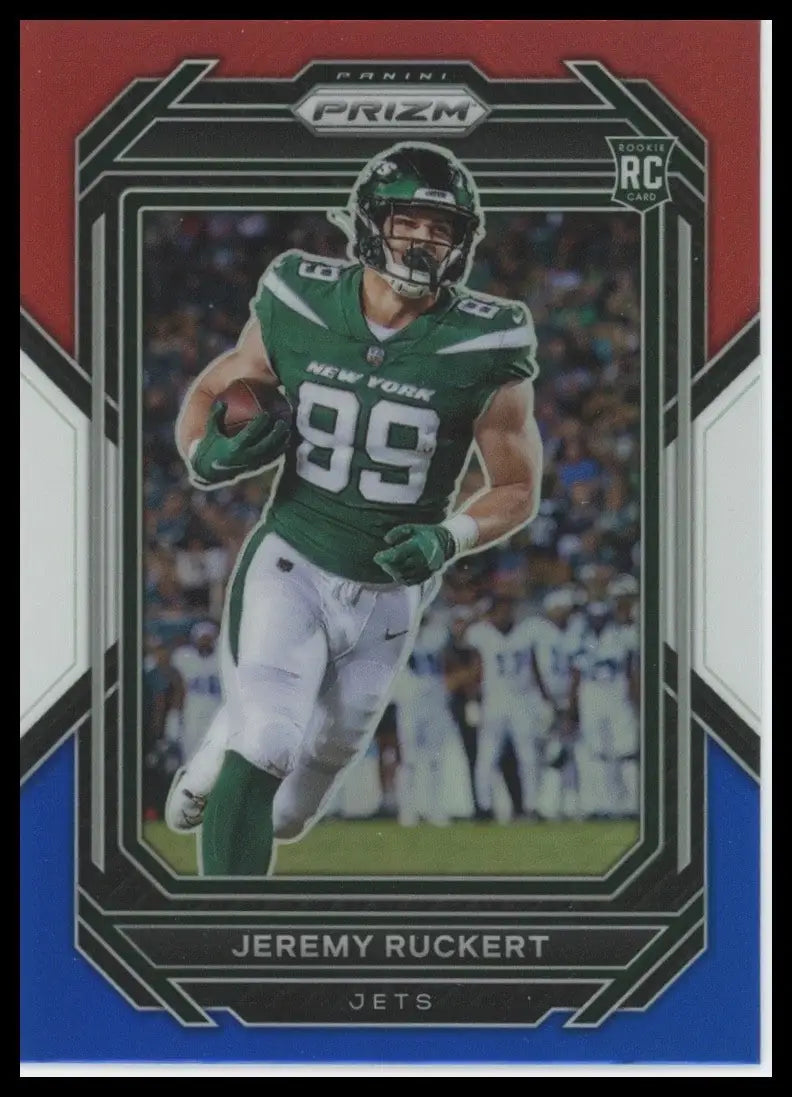 2022 Panini Prizm Red White and Blue Jeremy Ruckert Rookie #361 New York Jets