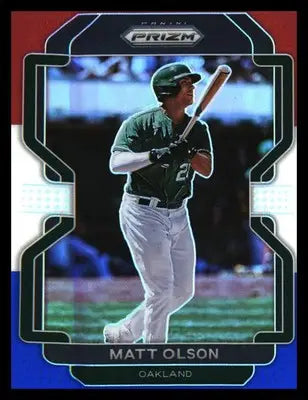 2022 Panini Prizm Red/White/Blue Prizm #148 Matt Olson - Baseball Card Single