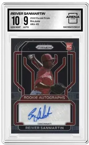 2022 Panini Prizm Reiver Sanmartin #RA-RS Rookie Auto Baseball Arena Club 10 - Baseball Card Single