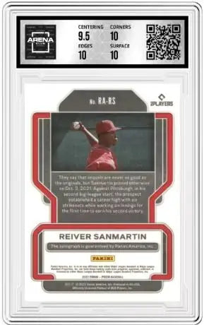 2022 Panini Prizm Reiver Sanmartin #RA-RS Rookie Auto Baseball Arena Club 10 - Baseball Card Single