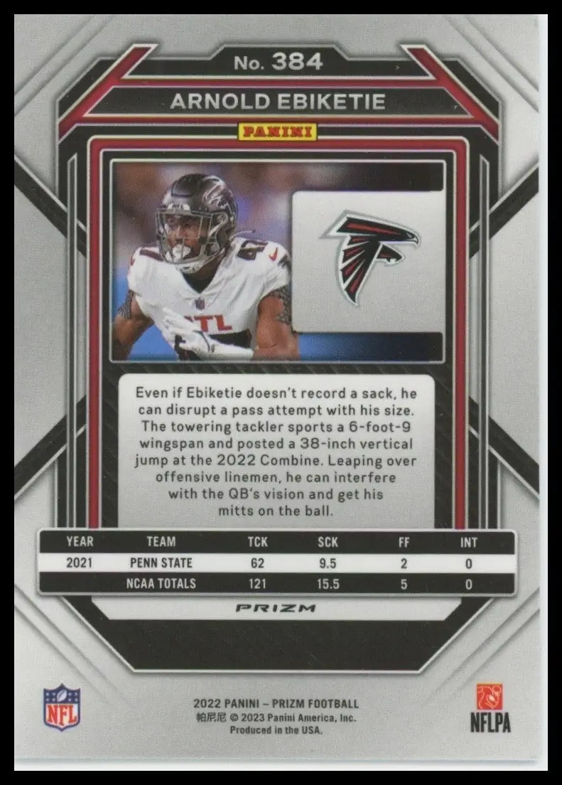 2022 Panini Prizm - Rookies Arnold Ebiketie #384 Green Prizm (RC) - Football Card Single