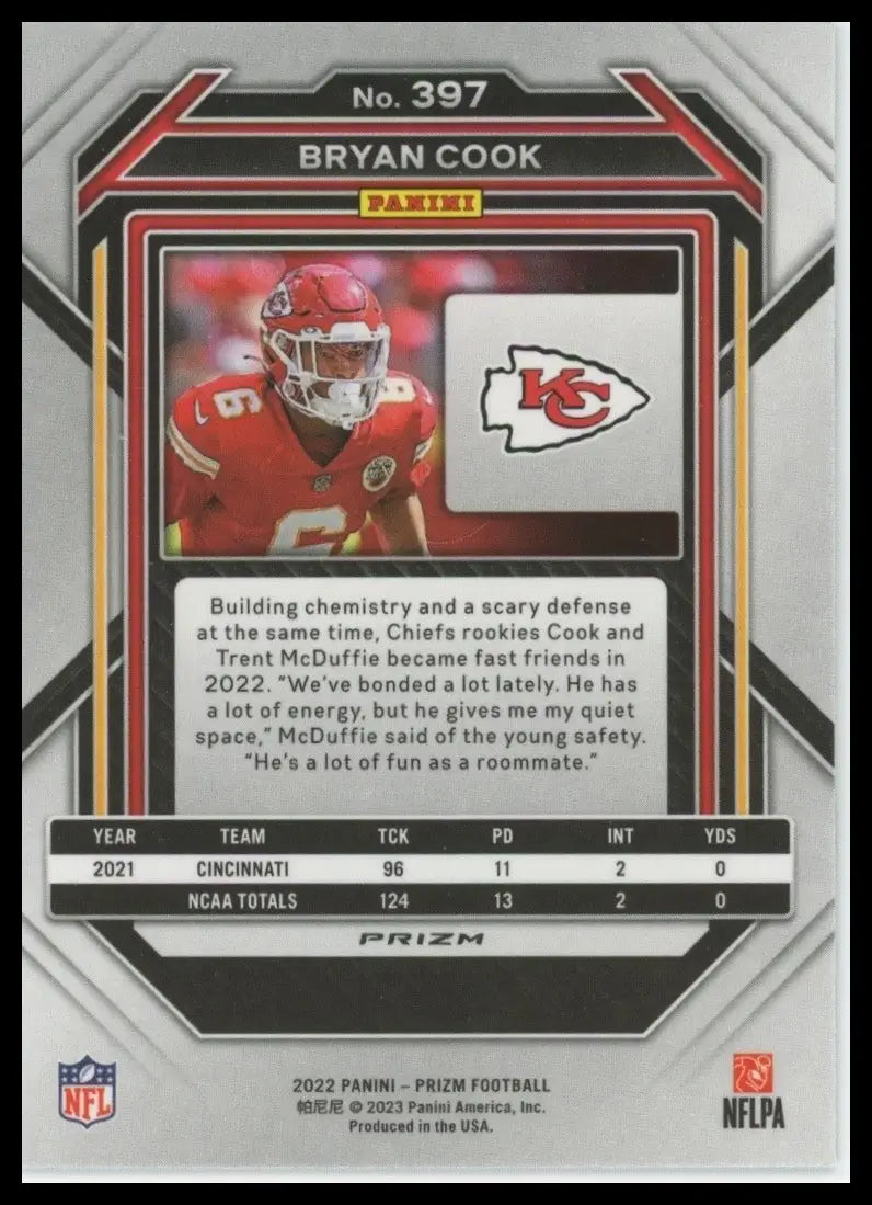 2022 Panini Prizm - Rookies Bryan Cook #397 Silver Prizm (RC) - Football Card Single