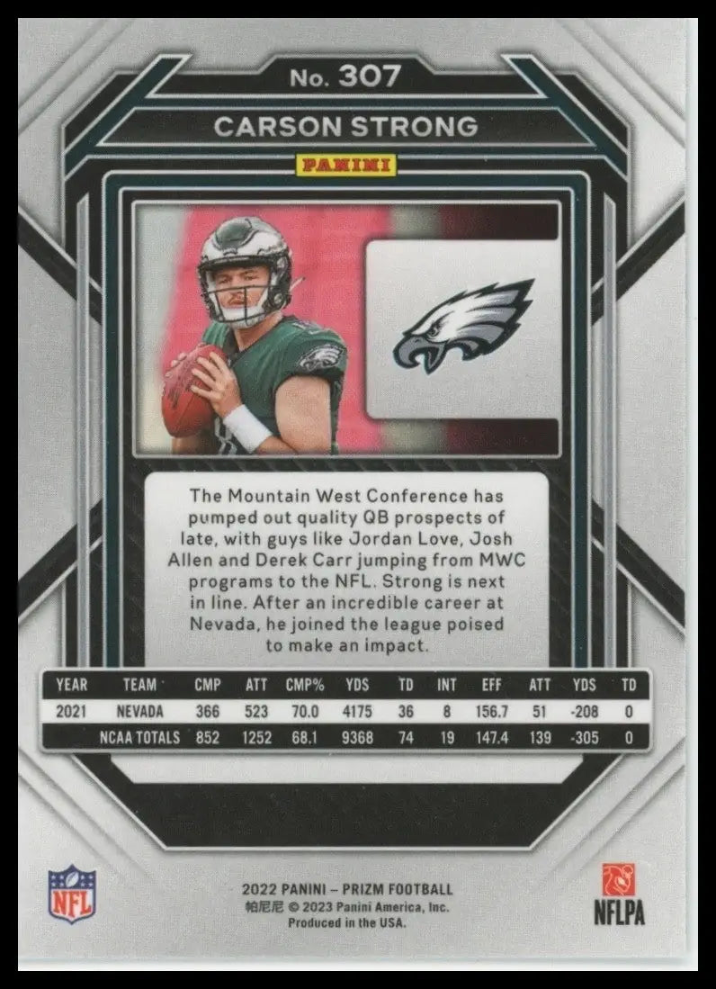2022 Panini Prizm - Rookies Carson Strong #307 (RC) - Football Card Single