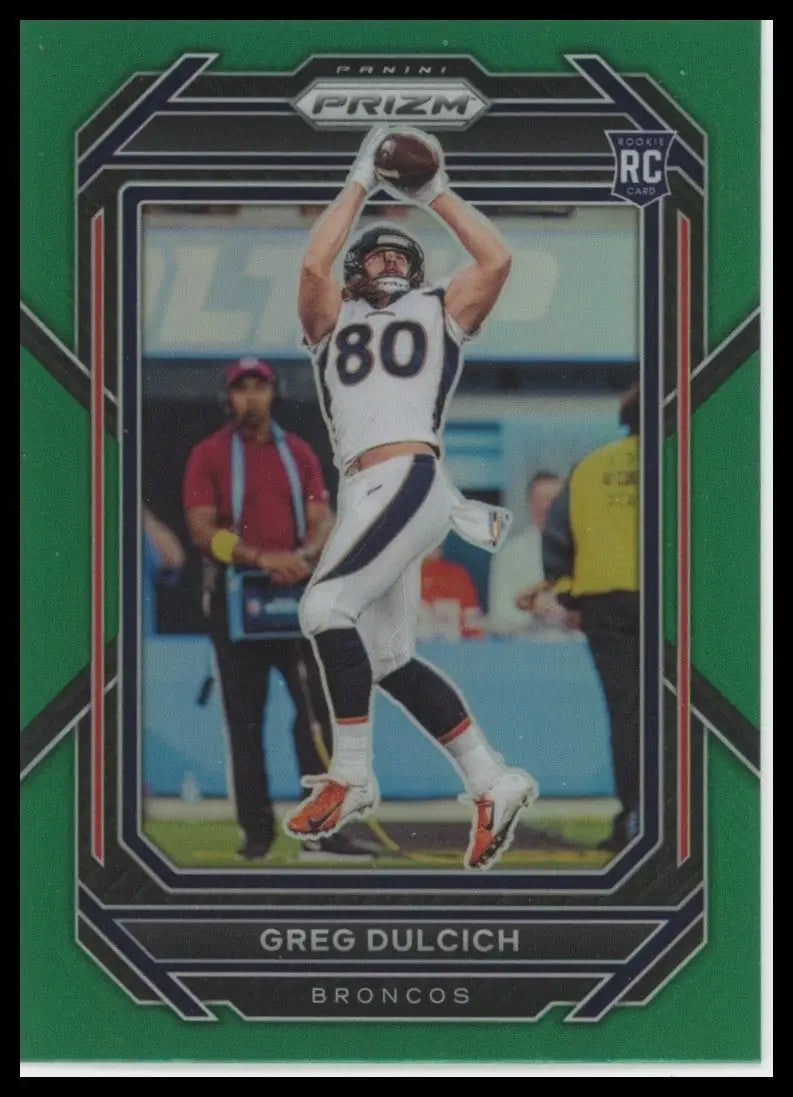 2022 Panini Prizm - Rookies Greg Dulcich #360 Green Prizm (RC) - Football Card Single