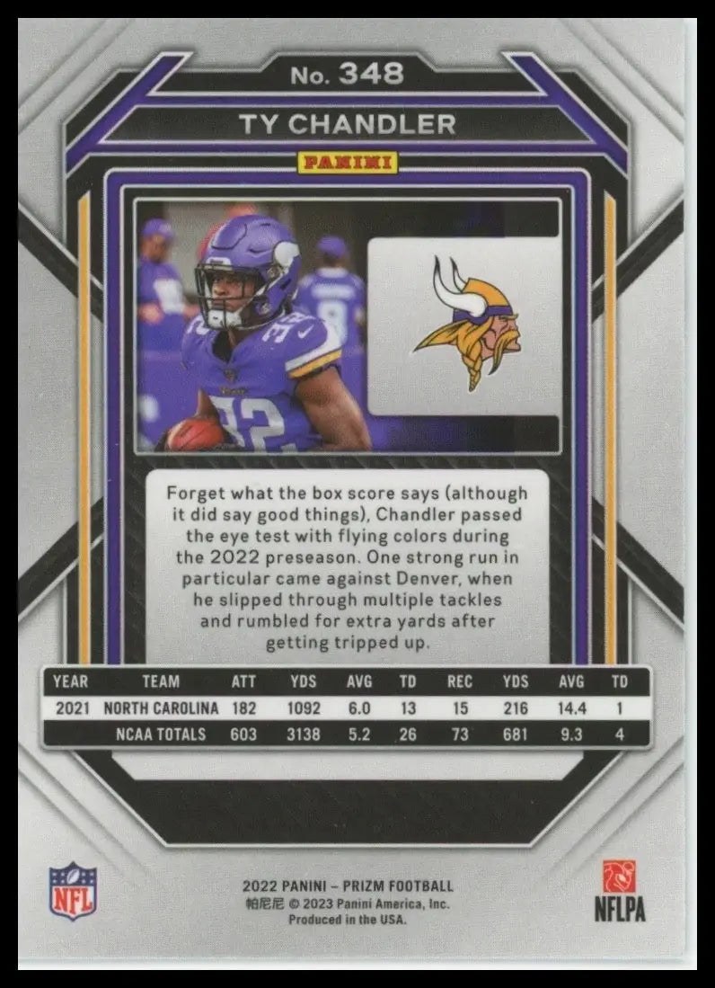 2022 Panini Prizm - Rookies Ty Chandler #348 (RC) - Football Card Single