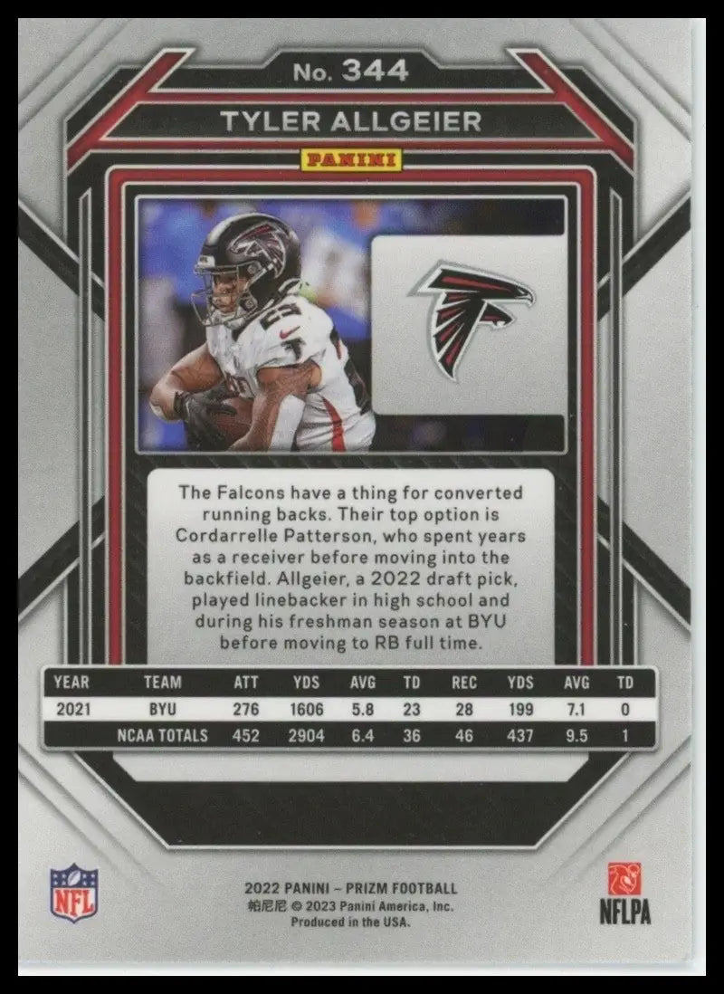 2022 Panini Prizm - Rookies Tyler Allgeier #344 (RC) - Football Card Single