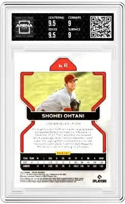 Prizm Shohei Ohtani baseball trading card graded 9.5 for centering and edges