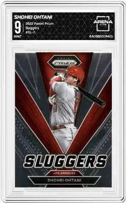 Graded Panini Prizm Shohei Ohtani baseball trading card featuring Shohei Ohtani