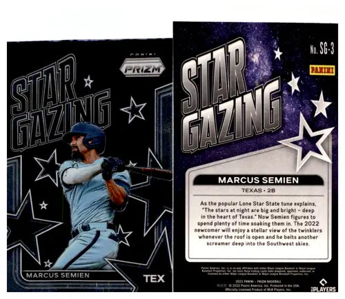 Marcus Semien baseball card from 2022 Panini Prizm Star Gazing collection