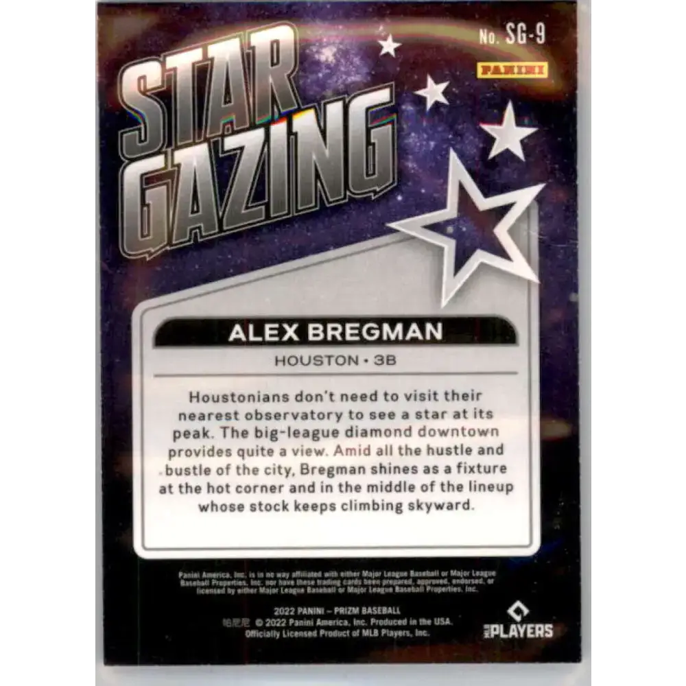 2022 Panini Prizm Star Gazing #9 Alex Bregman NM-MT Houston Astros Baseball Card - Baseball Card Single